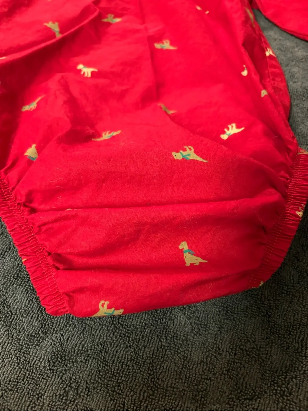 Carter's Red Button-Up One-Piece with‎ Dino Accents Size 18 months
